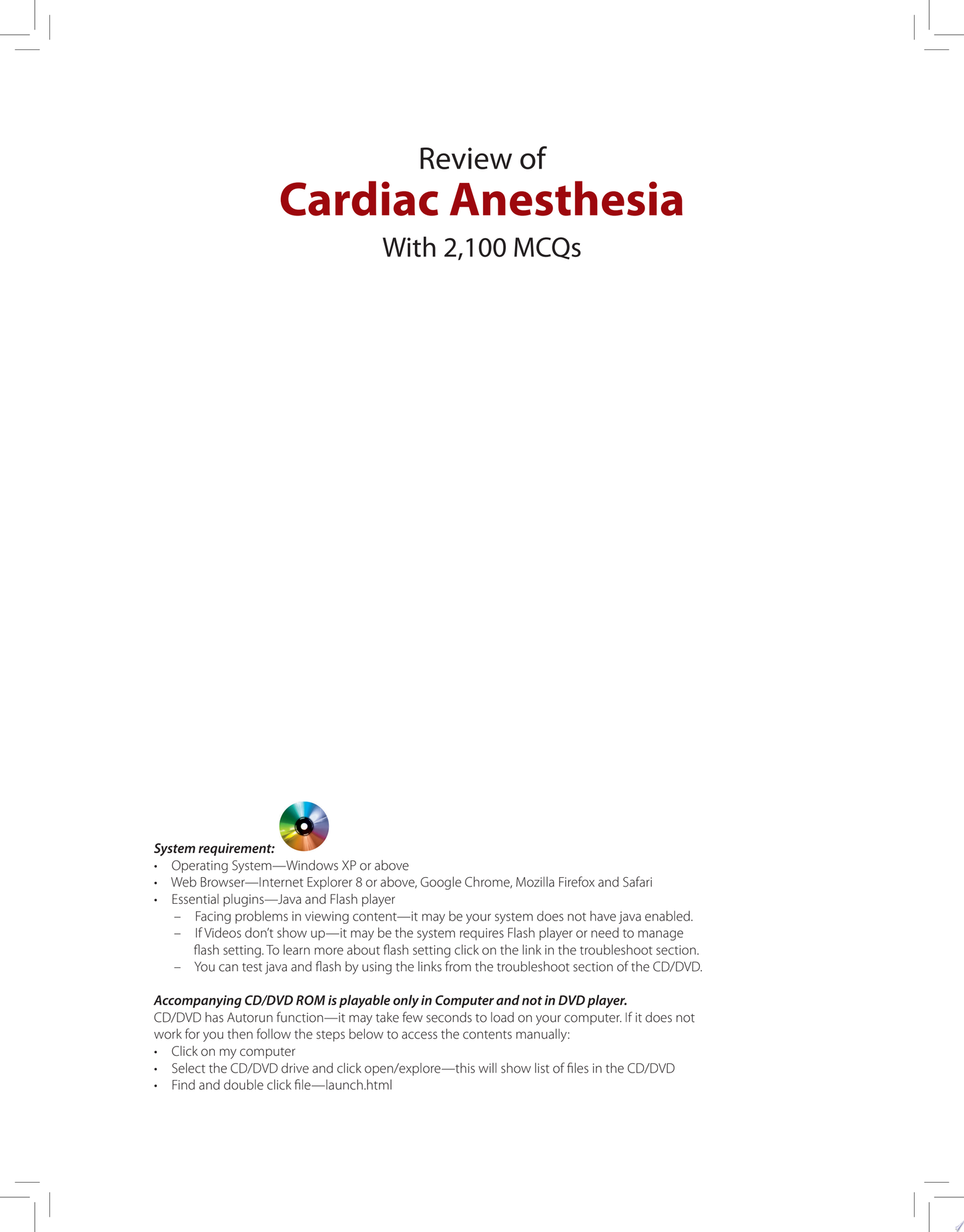 Review of Cardiac Anesthesia With 2,100 MCQs