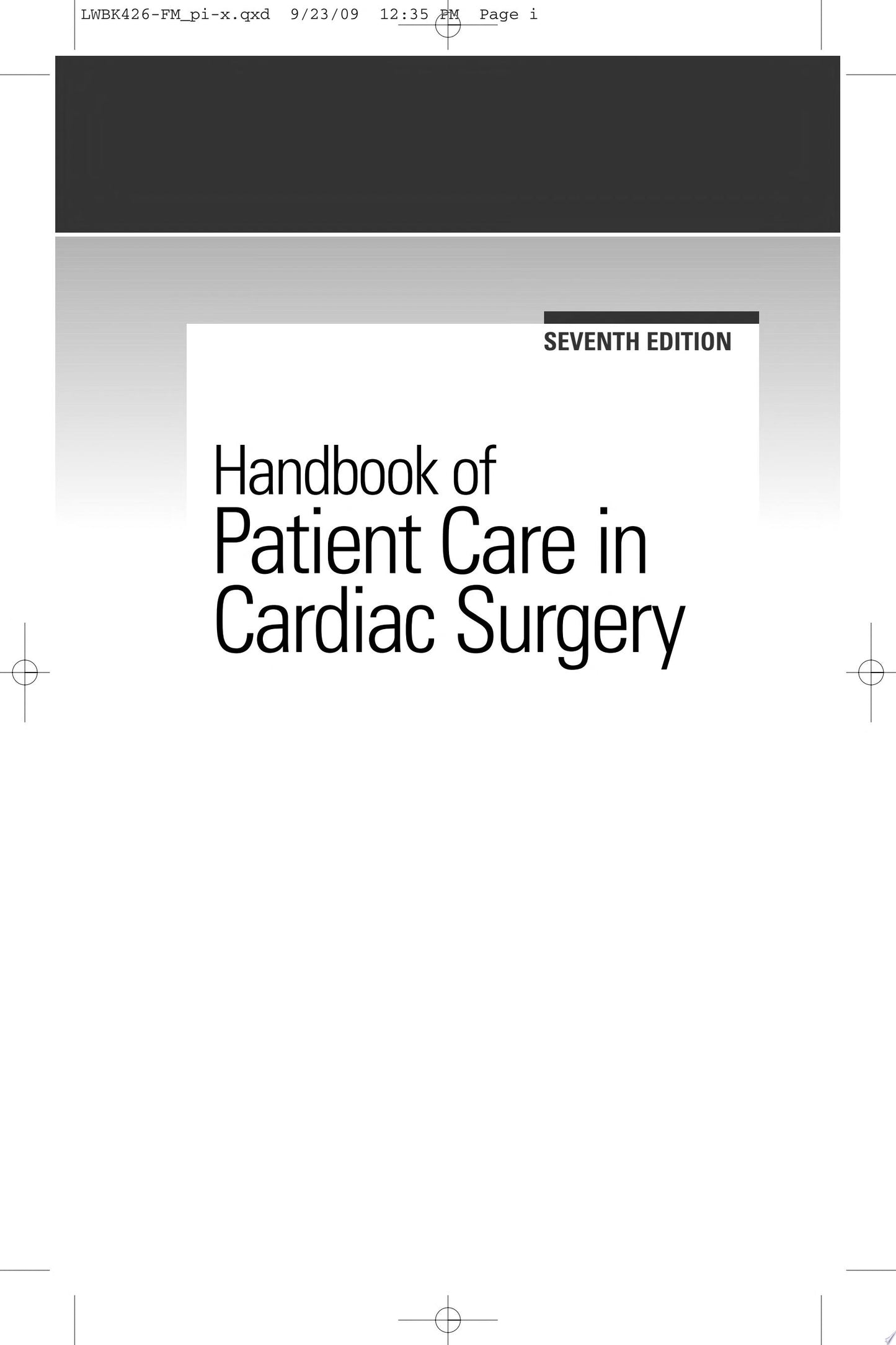 Handbook of Patient Care in Cardiac Surgery, 7th Edition