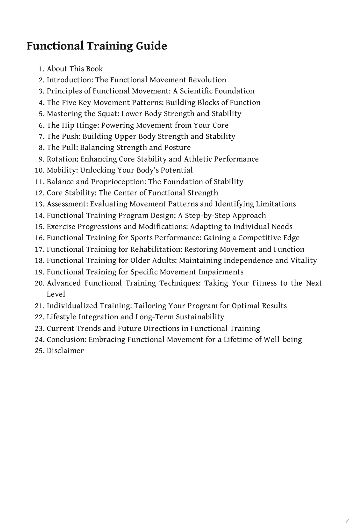 Functional Training Handbook: Flexibility, Core Stability and Athletic Performance