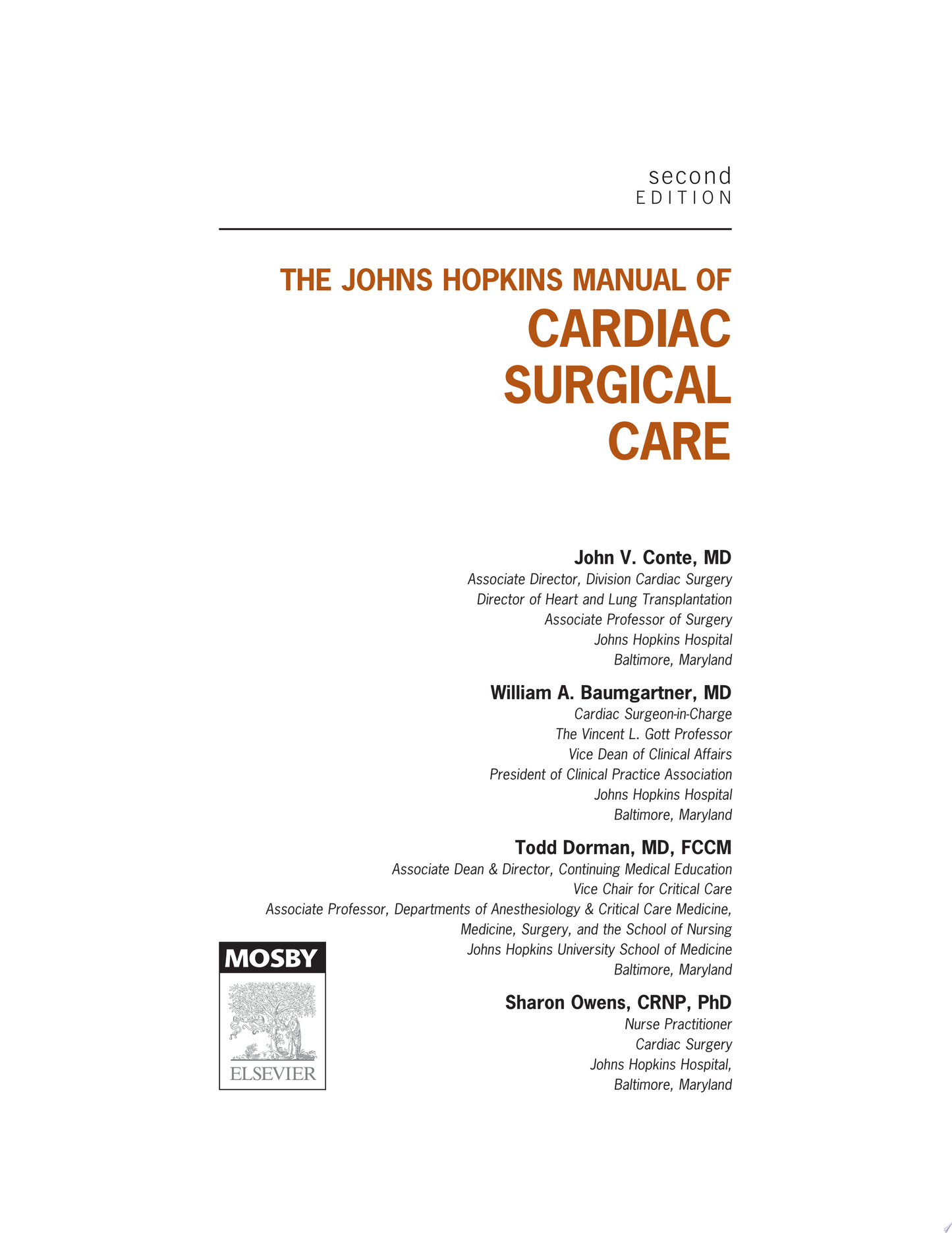 The Johns Hopkins Manual of Cardiac Surgical Care: Mobile Medicine Series, 2e